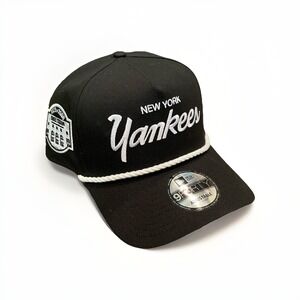 New‎ Era New York Yankees 9Forty Word Mark A-FRAME Rope Hat Black Adjustable Cap